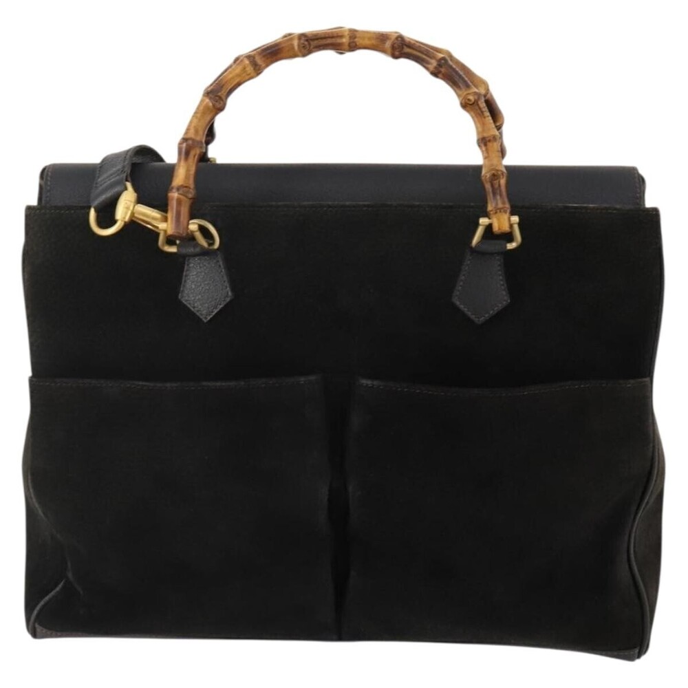 Gucci Vintage Diana Bamboo Top Handle Tote Ostrich Medium
